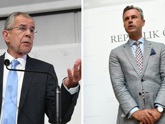 Die Präsidentschaftskandidaten Alexander Van der Bellen (l.) und Norbert Hofer (r.). Die Präsidentschaftskandidaten Alexander Van der Bellen (l.) und Norbert Hofer (r.).