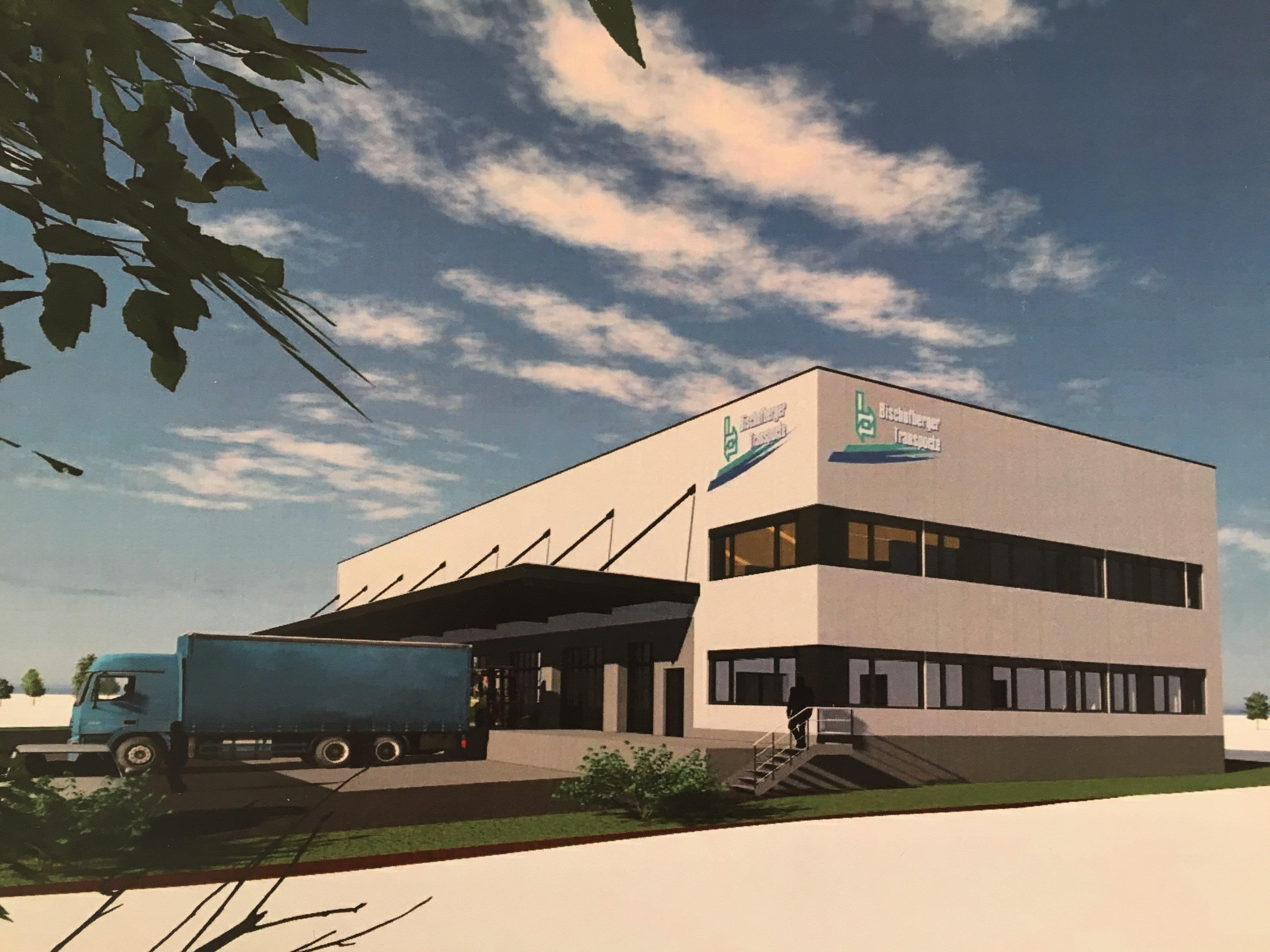 in Schwarzach entsteht eine neue Güterumschlaghalle für den Familienbetrieb Bischofberger Transporte.