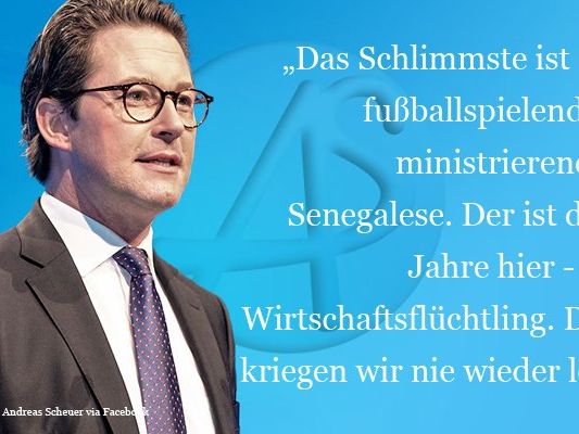 Mit seiner Aussage über die Schwierigkeit, abgelehnte Asylwerber rück zu führen hat der generalsekretär der CSU, Andreas Scheuer, wütende Reaktionen ausgelöst. Mit seiner Aussage über die Schwierigkeit, abgelehnte Asylwerber rück zu führen hat der generalsekretär der CSU, Andreas Scheuer, wütende Reaktionen ausgelöst.