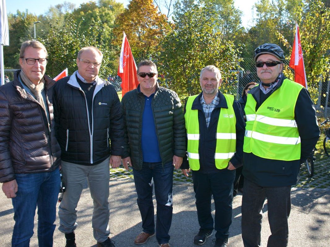 Dabei: Manfred Flatz, Elmar Rhomberg, Christian Natter, GR Robert Hasler (Wolfurt) und Hans Bertsch..