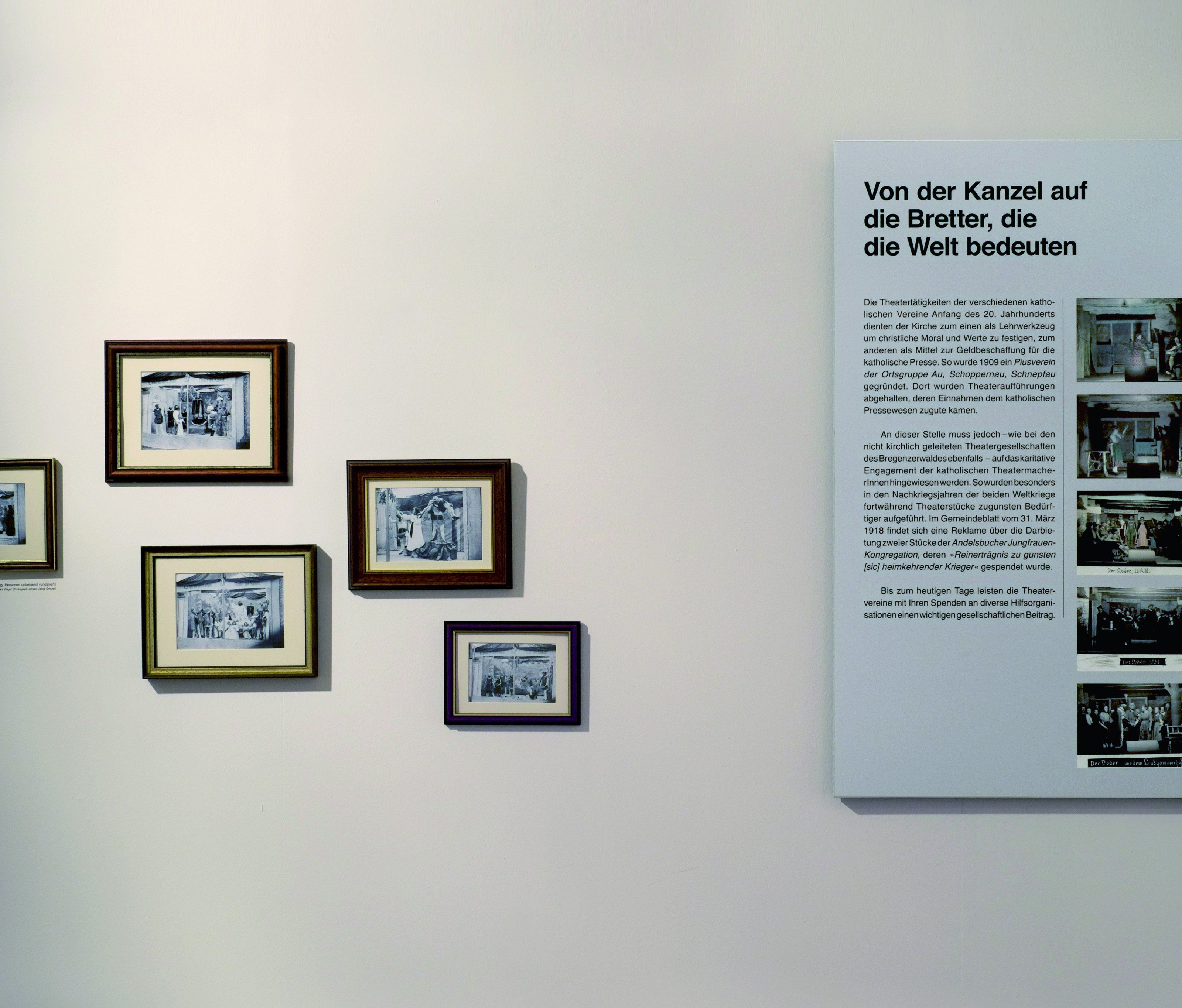 Die letzte Sonderausstellung widmete sich der 150jährigen Geschichte des Amateurtheaters im Bregenzerwald. Die letzte Sonderausstellung widmete sich der 150jährigen Geschichte des Amateurtheaters im Bregenzerwald.