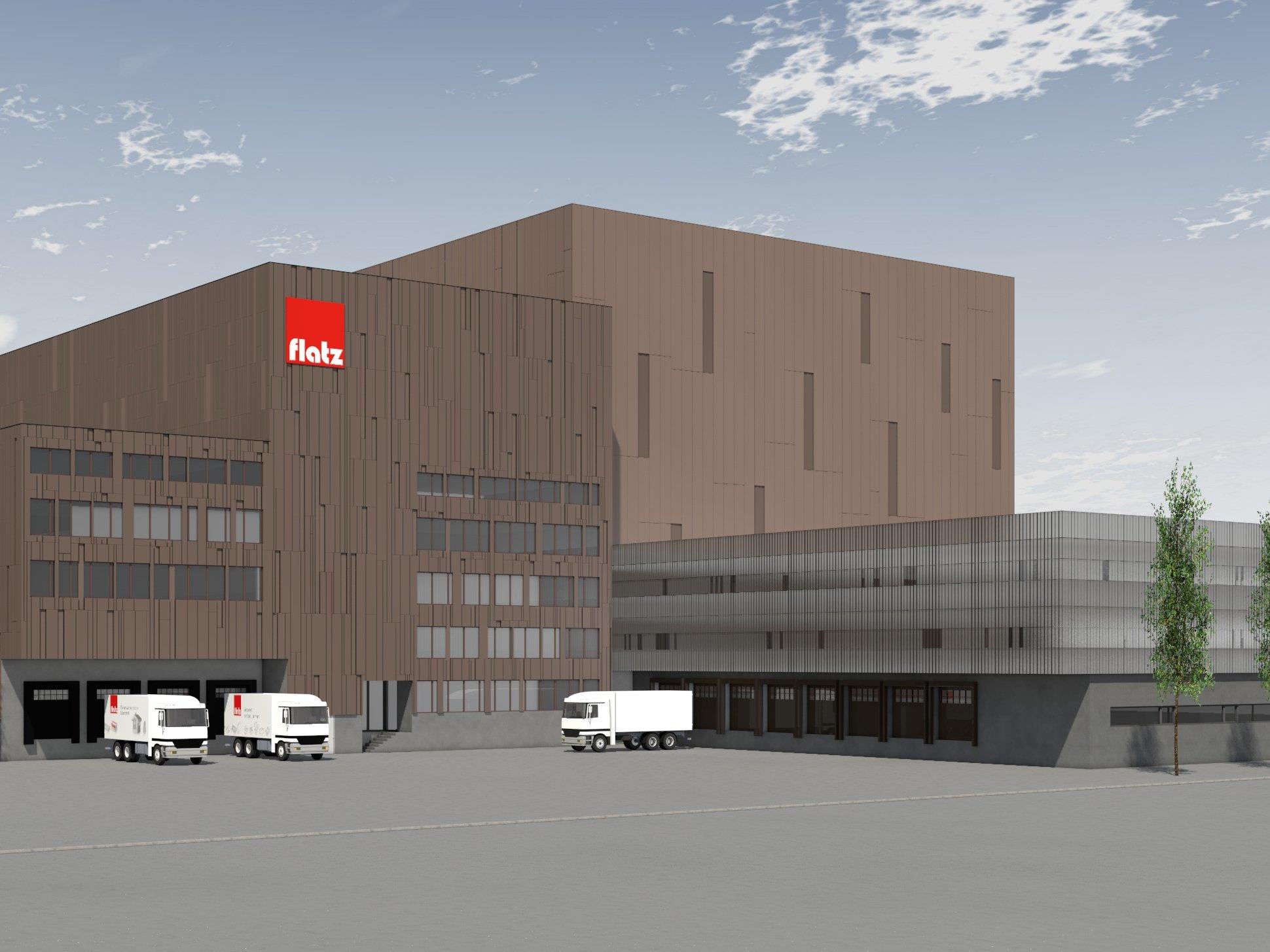 So wird das neue Logistikzentrum von Flatz aussehen.