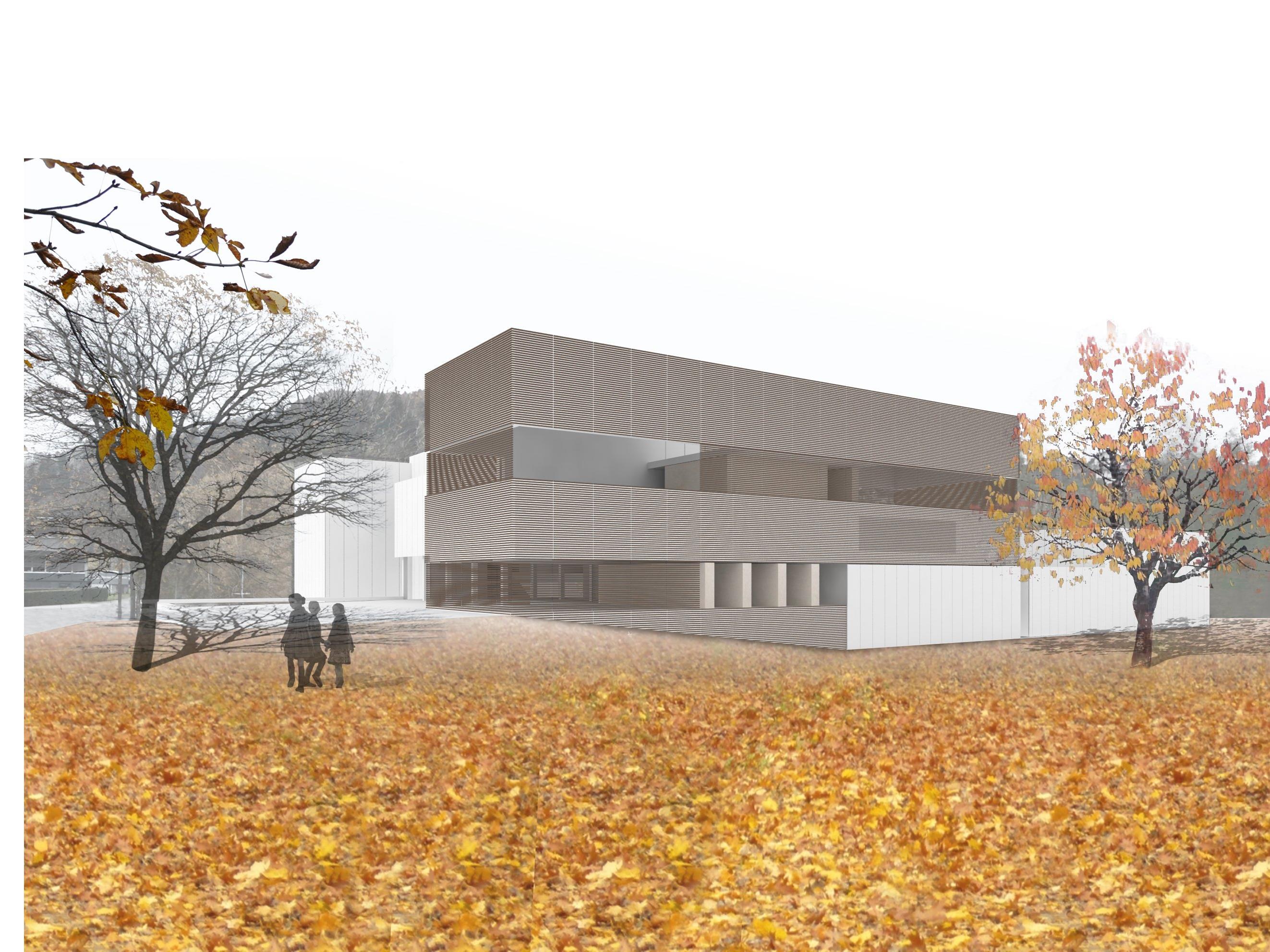 Das Bundesoberstufenrealgymnasium in Egg wird nach den Plänen von ao-architekten saniert und erweitert.
