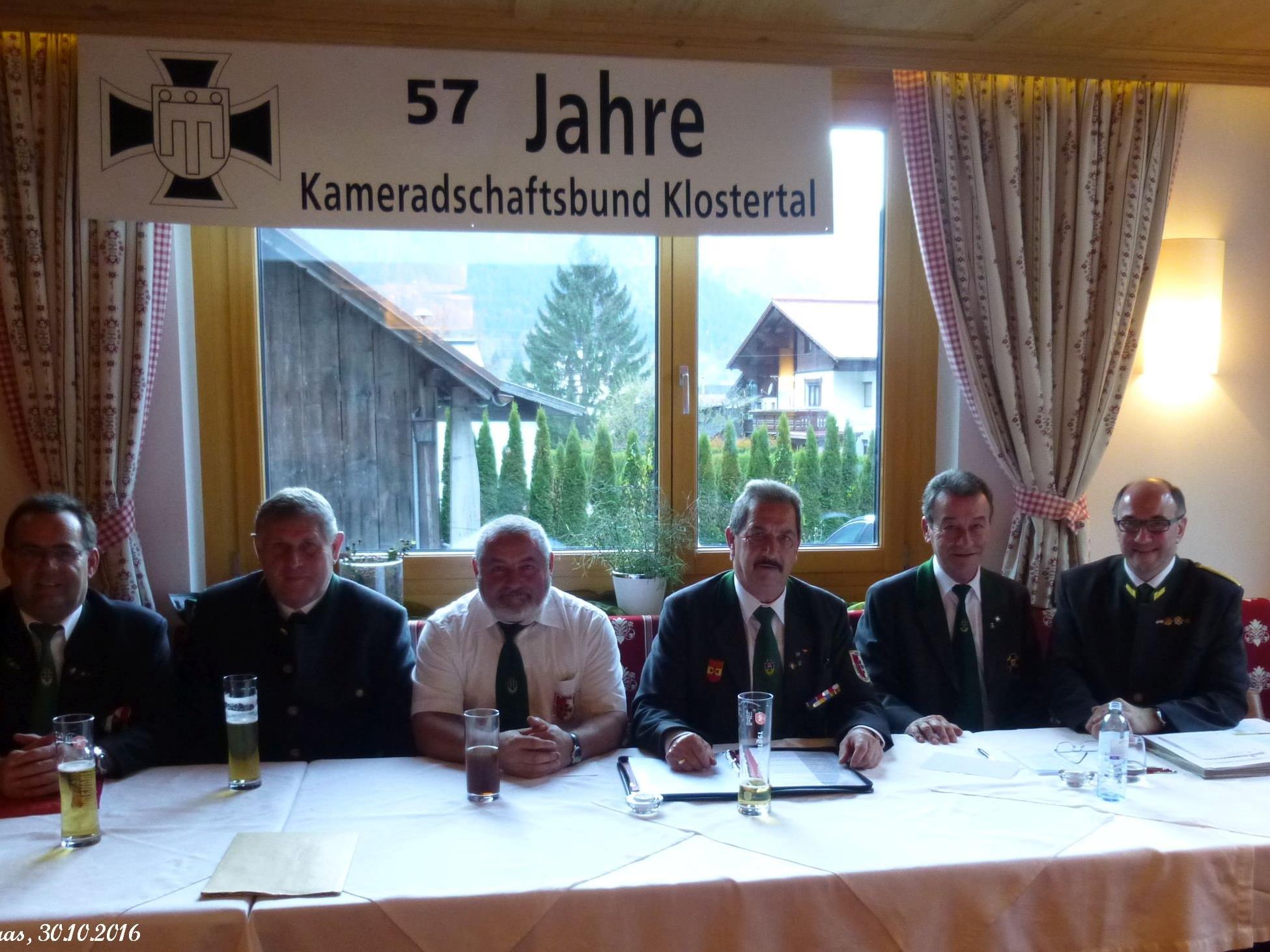 Präsidium des Kameradschaftsbundes Klostertal mit Präsident Alwin Denz