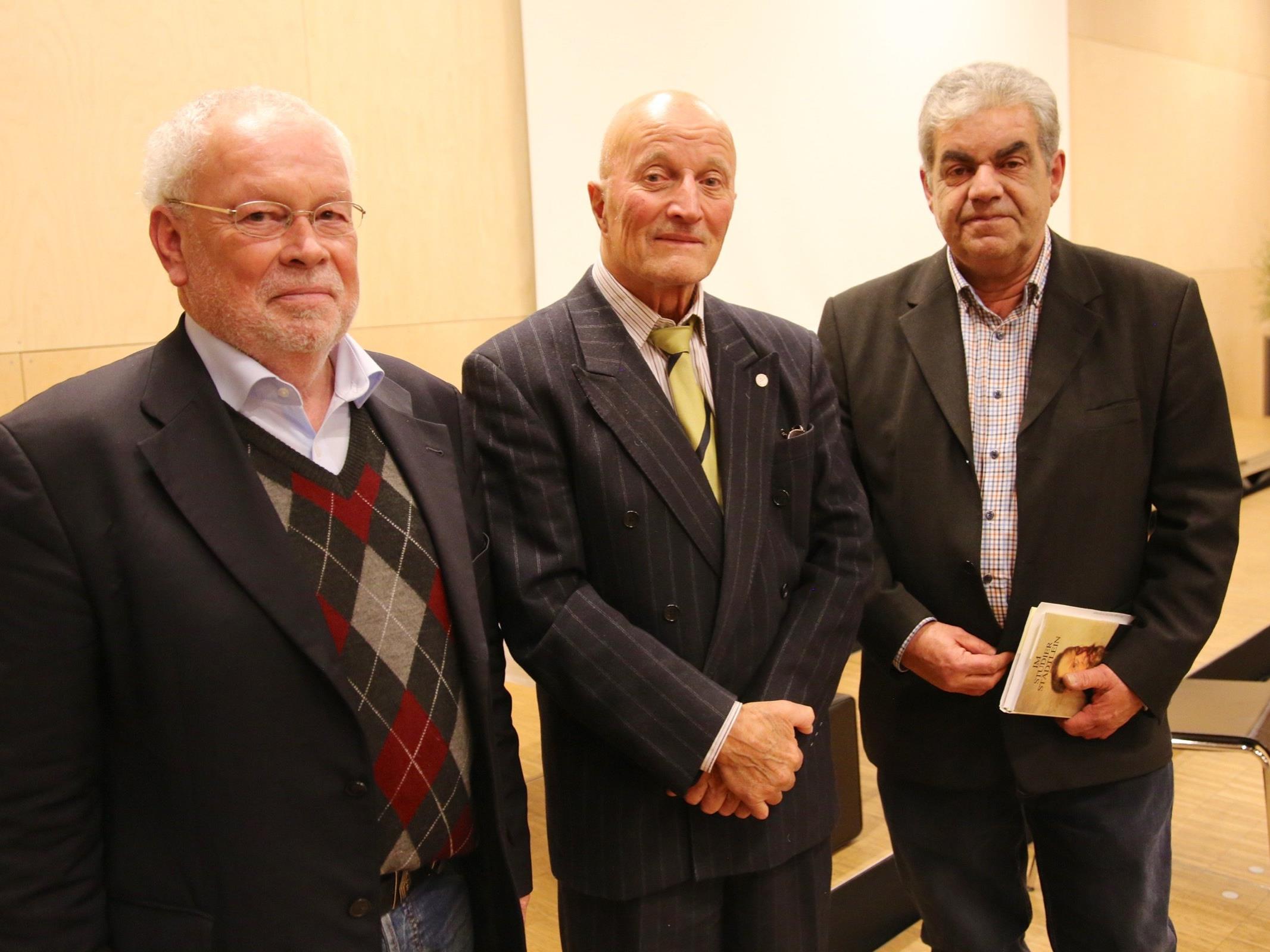 Dr. Detlev Gamon, Rheticus GF Dr. Gerhard Wanner und Gemeindearchivar Thomas Gamon aus Nenzing.