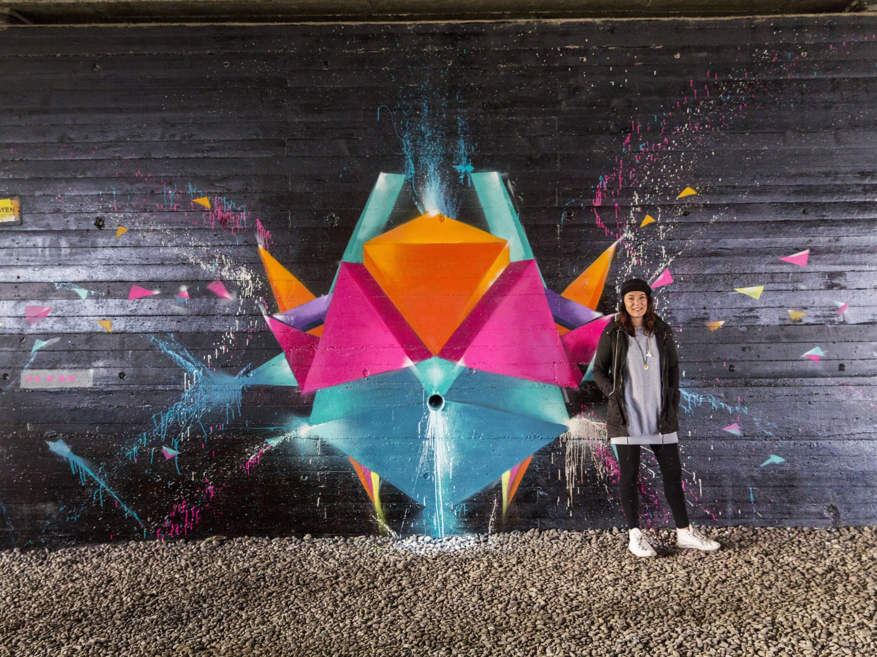 Vanessas neuestes Werk hebt sich vor allem durch die Art der grafischen Darstellung von anderen Graffitis ab.