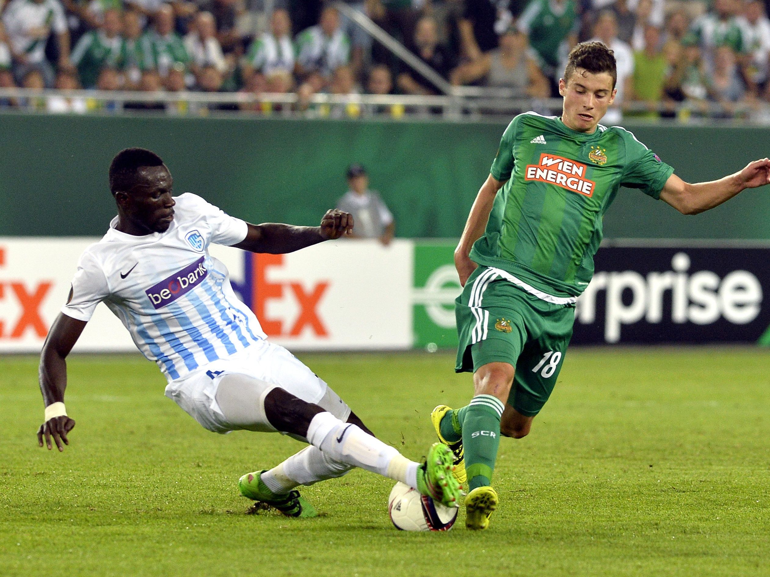 Im Hinspiel in Wien holte sich Rapid gegen Genk den Sieg. Im Hinspiel in Wien holte sich Rapid gegen Genk den Sieg.