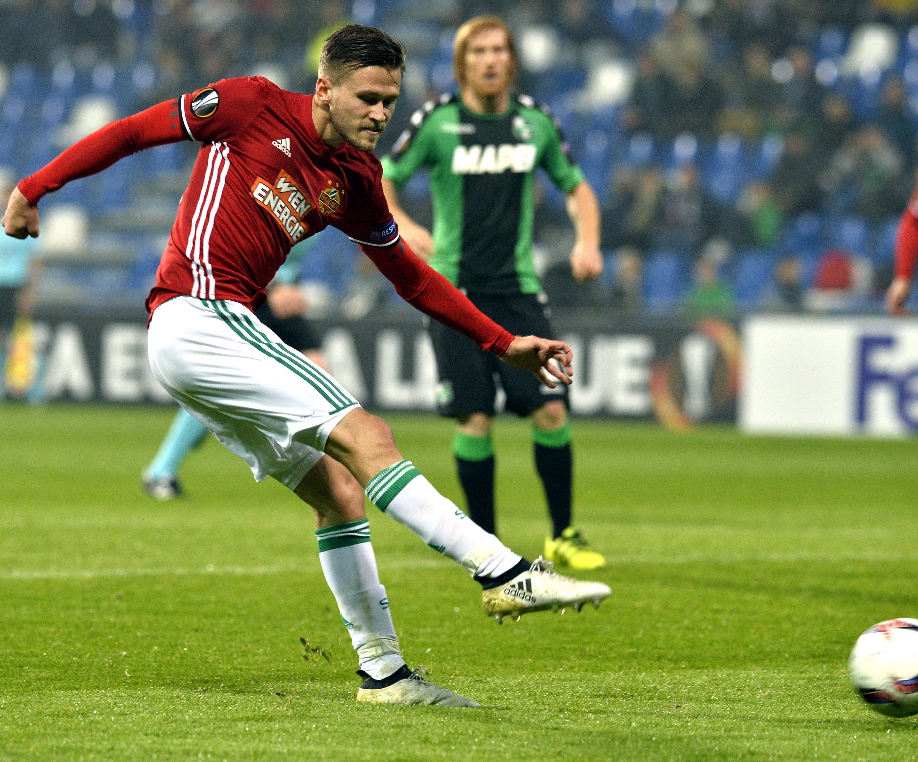 Giorgi Kvilitaia erzielte für Rapid den Ausgleichstreffer. Giorgi Kvilitaia erzielte für Rapid den Ausgleichstreffer.