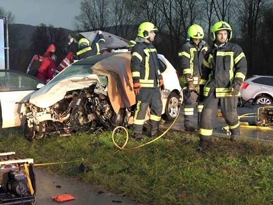 Bei dem Unfall in NÖ kamen zwei Personen ums Leben. Bei dem Unfall in NÖ kamen zwei Personen ums Leben.