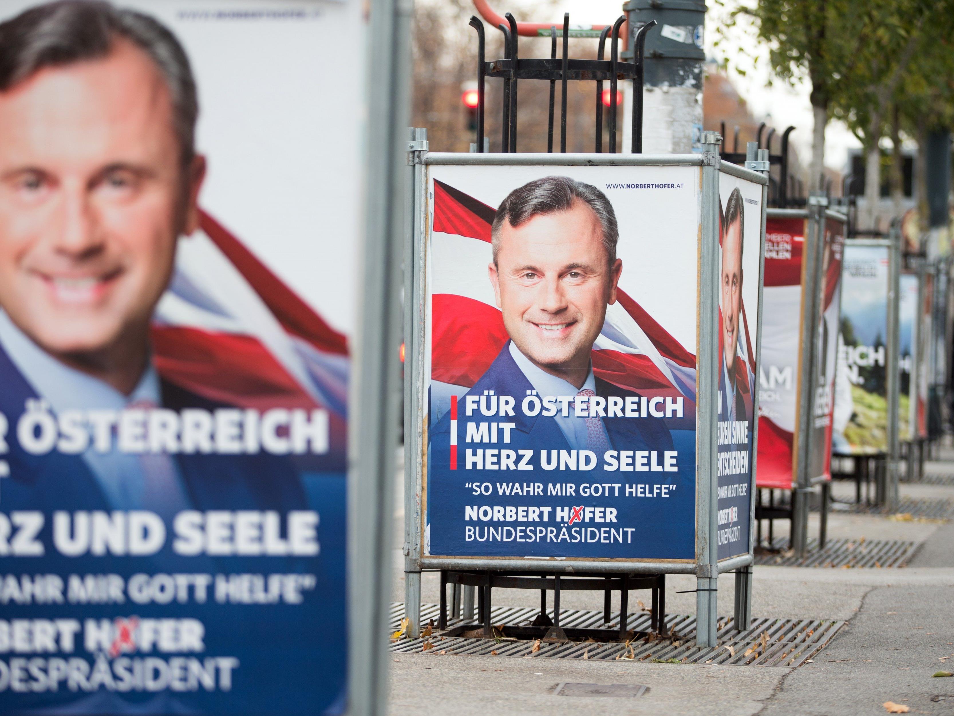 Unbekannte stahlen in der Nacht zu Donnerstag in Bregenz acht Wahlplakate von Bundespräsidentschaftskandidat Norbert Hofer.