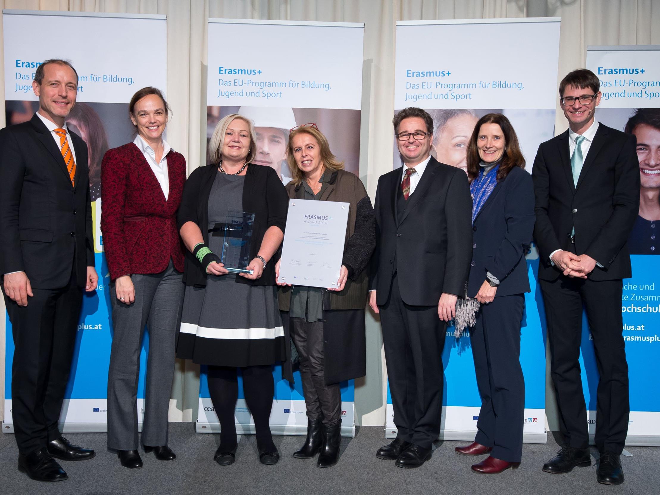 Die FH Vorarlberg wurde mit dem Erasmus+ Award 2016 ausgezeichnet.