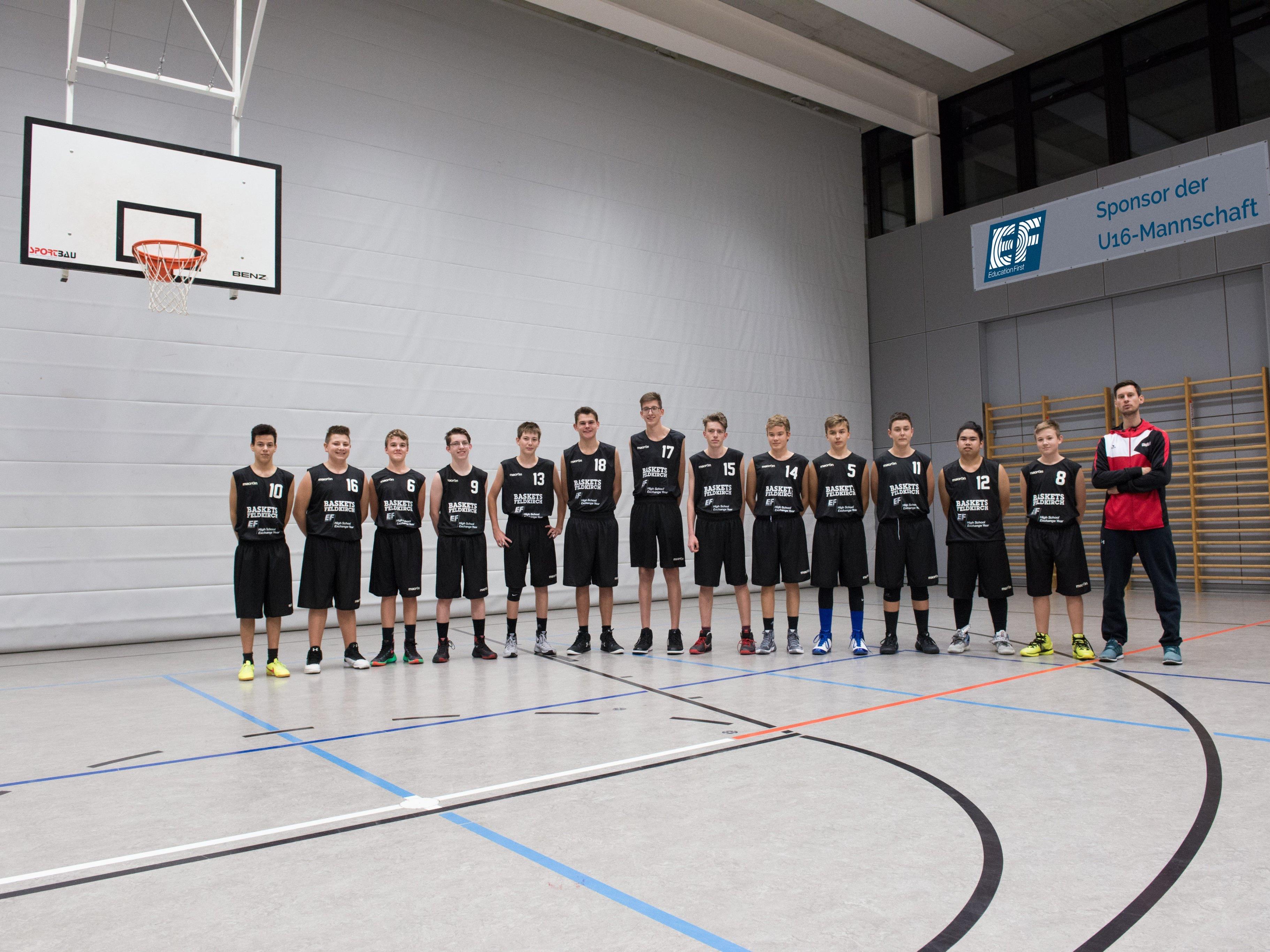 Die"EF High School Exchange Year" U16-Mannschaft der Eisenstein Baskets Feldkirch.