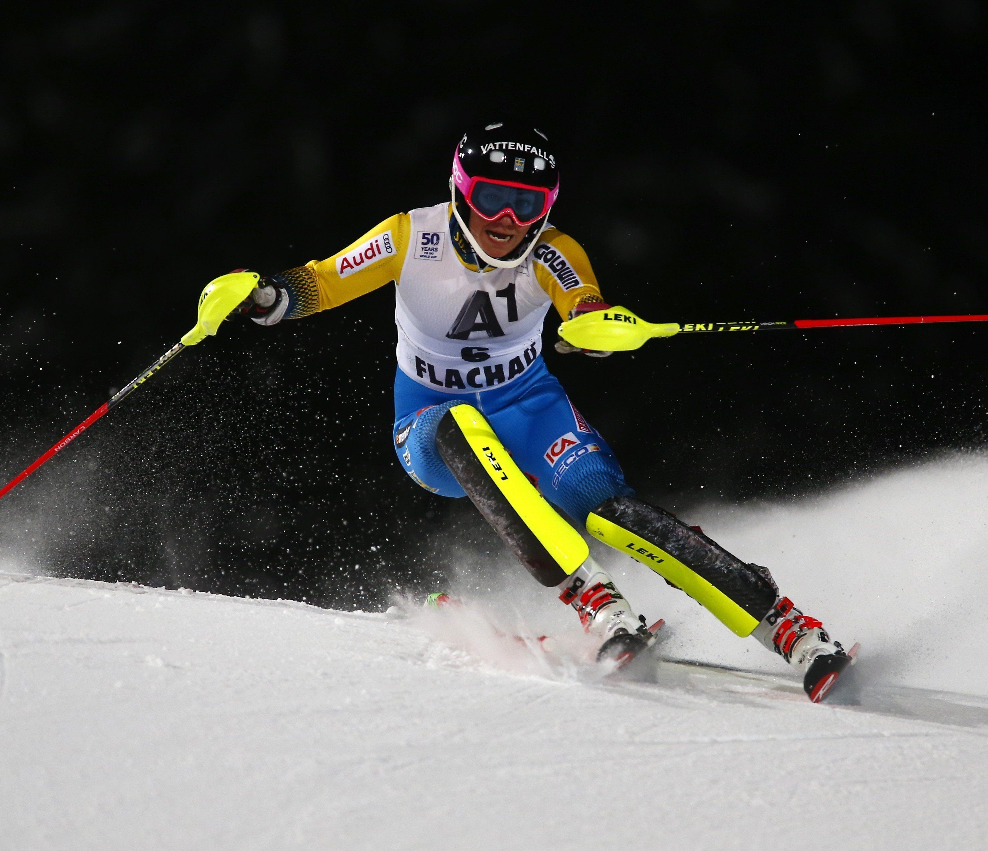 Frida Hansdotter war im heutigen Slalom nicht zu schlagen.