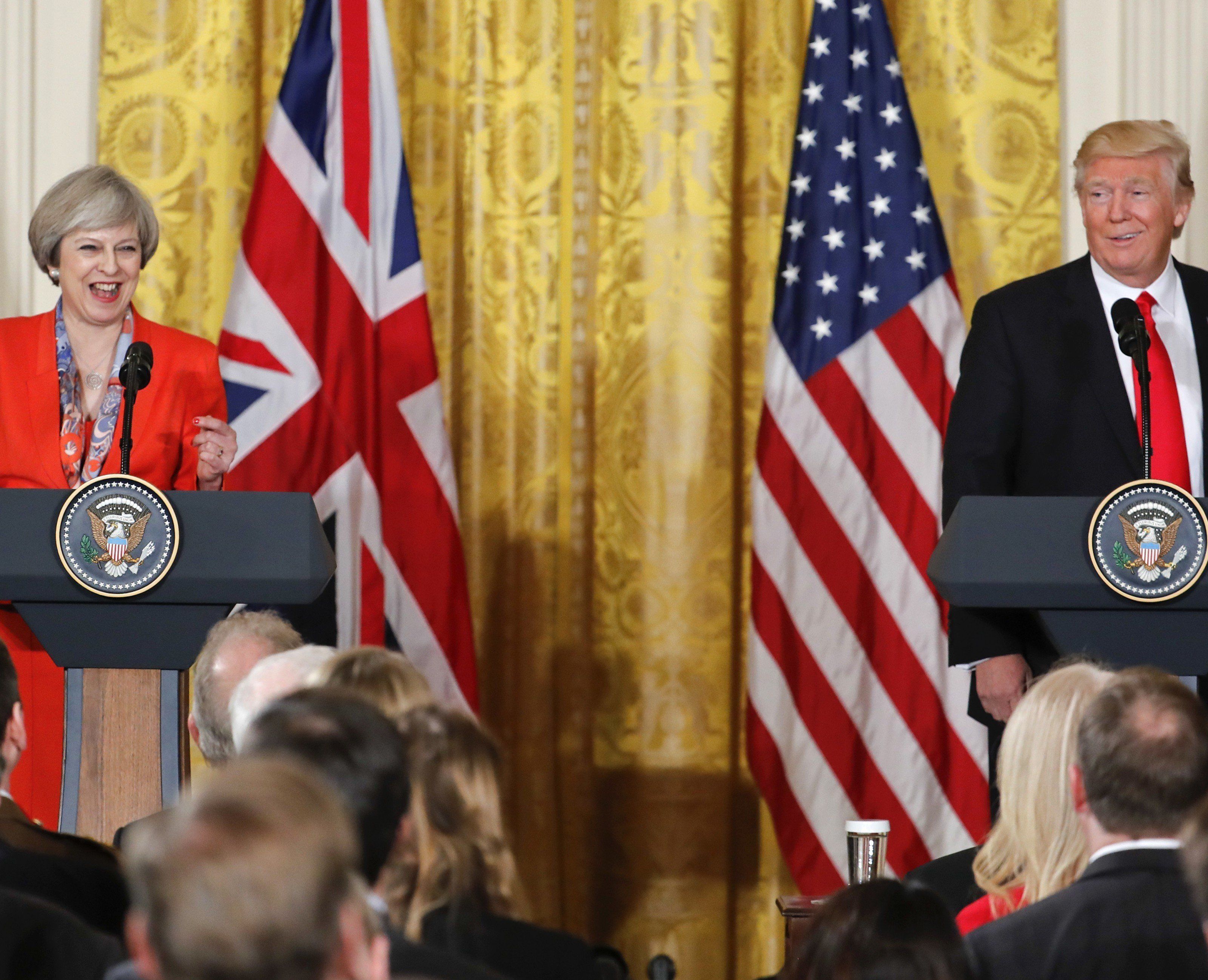 US-Präsident Donald Trump empfieng die britische Premierministerin Theresa May. US-Präsident Donald Trump empfieng die britische Premierministerin Theresa May.