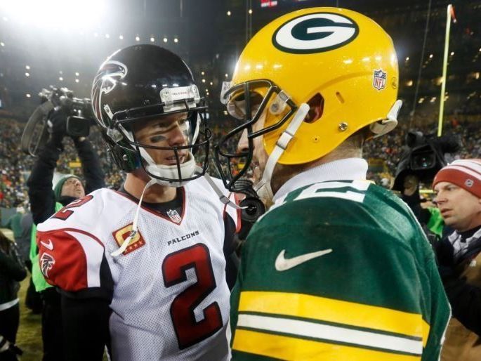 Im Conference-Finale treffen Matt Ryan und Aaron Rodgers aufeinander. Im Conference-Finale treffen Matt Ryan und Aaron Rodgers aufeinander.