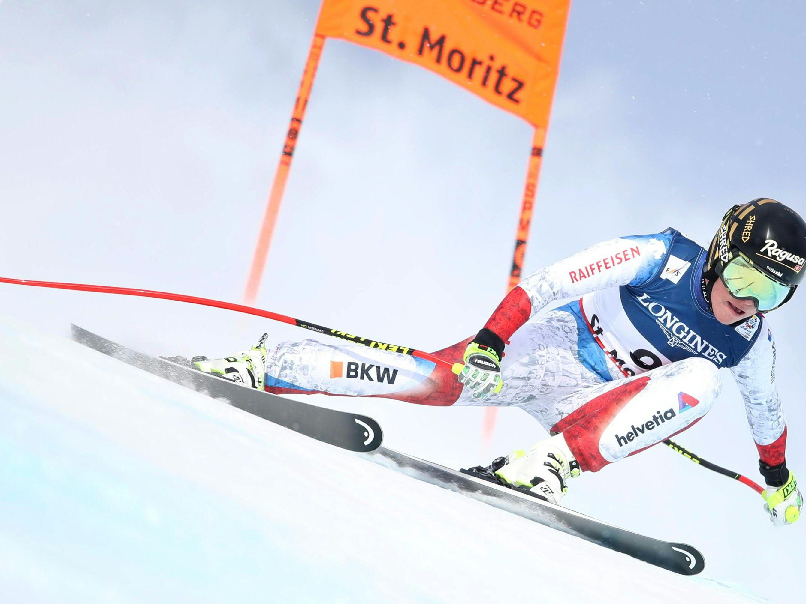 Lara Gut ist beim Einfahren für den Kombislalom in St. Moritz gestürzt. Lara Gut ist beim Einfahren für den Kombislalom in St. Moritz gestürzt.