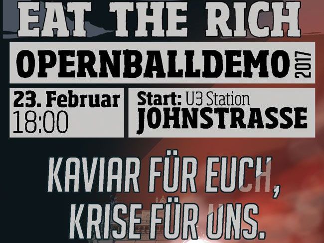 Demo rund um den Wiener Opernball.