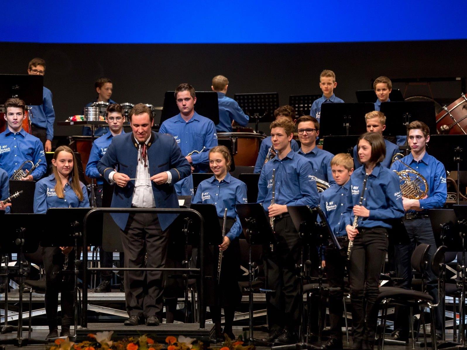 Die engagierte Jugendmusik des Musikvereins Dornbirn-Rohrbach beim jüngsten Auftritt. (Foto: Verein)