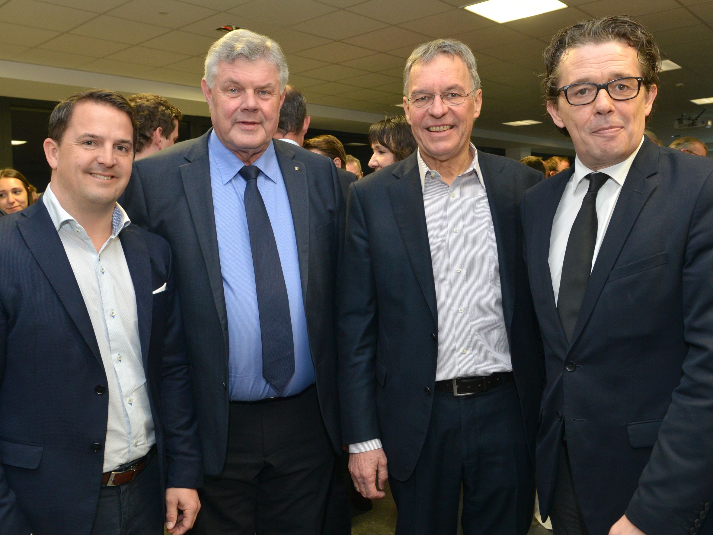 Jürgen Kessler (Wirtschaftsbund), Bgm. Mandy Katzenmeier, Georg Comploj (Getzner), Hans-Peter Metzler (WKV) Jürgen Kessler (Wirtschaftsbund), Bgm. Mandy Katzenmeier, Georg Comploj (Getzner), Hans-Peter Metzler (WKV)