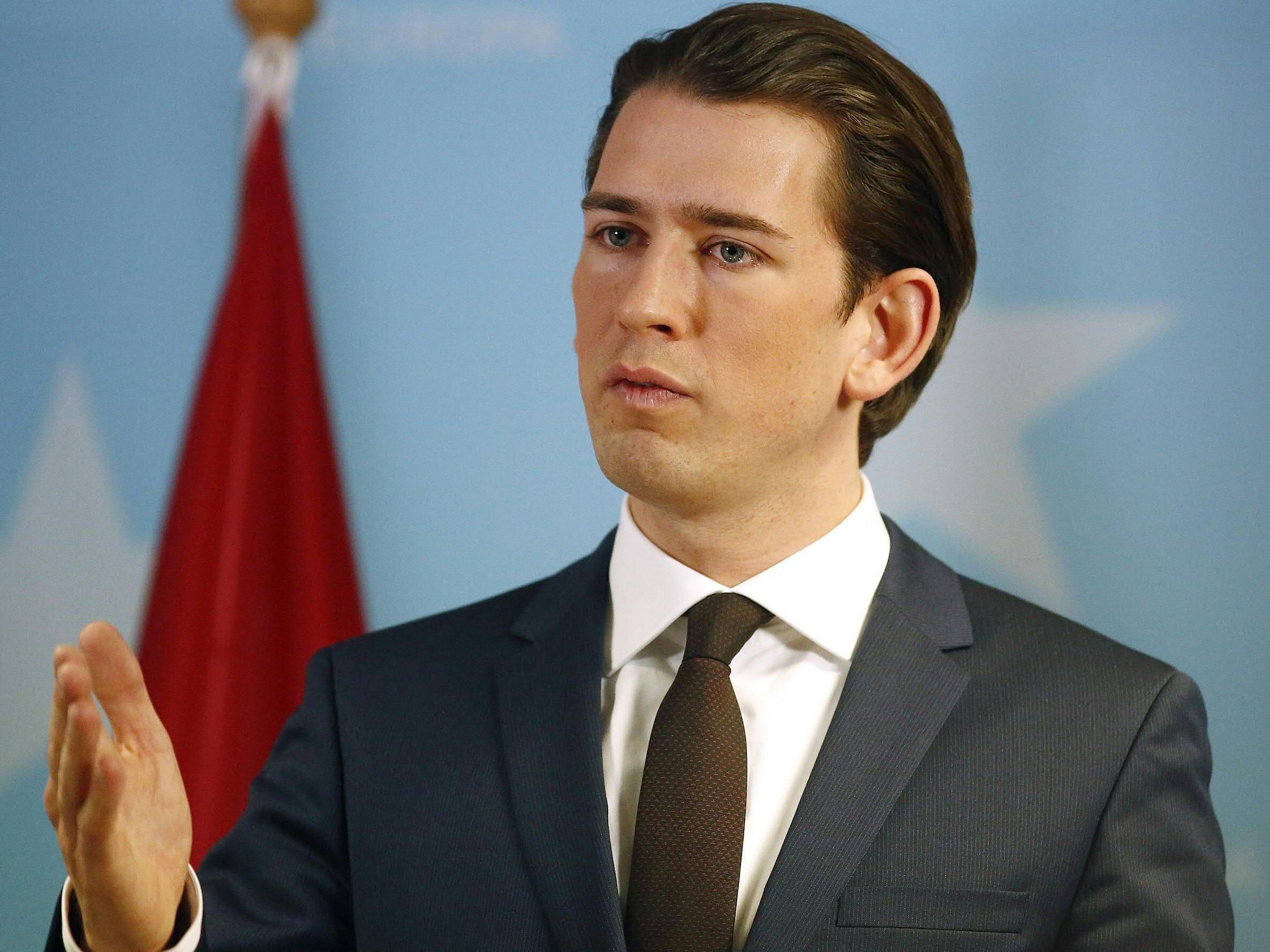 Außenminister Sebastian Kurz stellt Position klar. Außenminister Sebastian Kurz stellt Position klar.