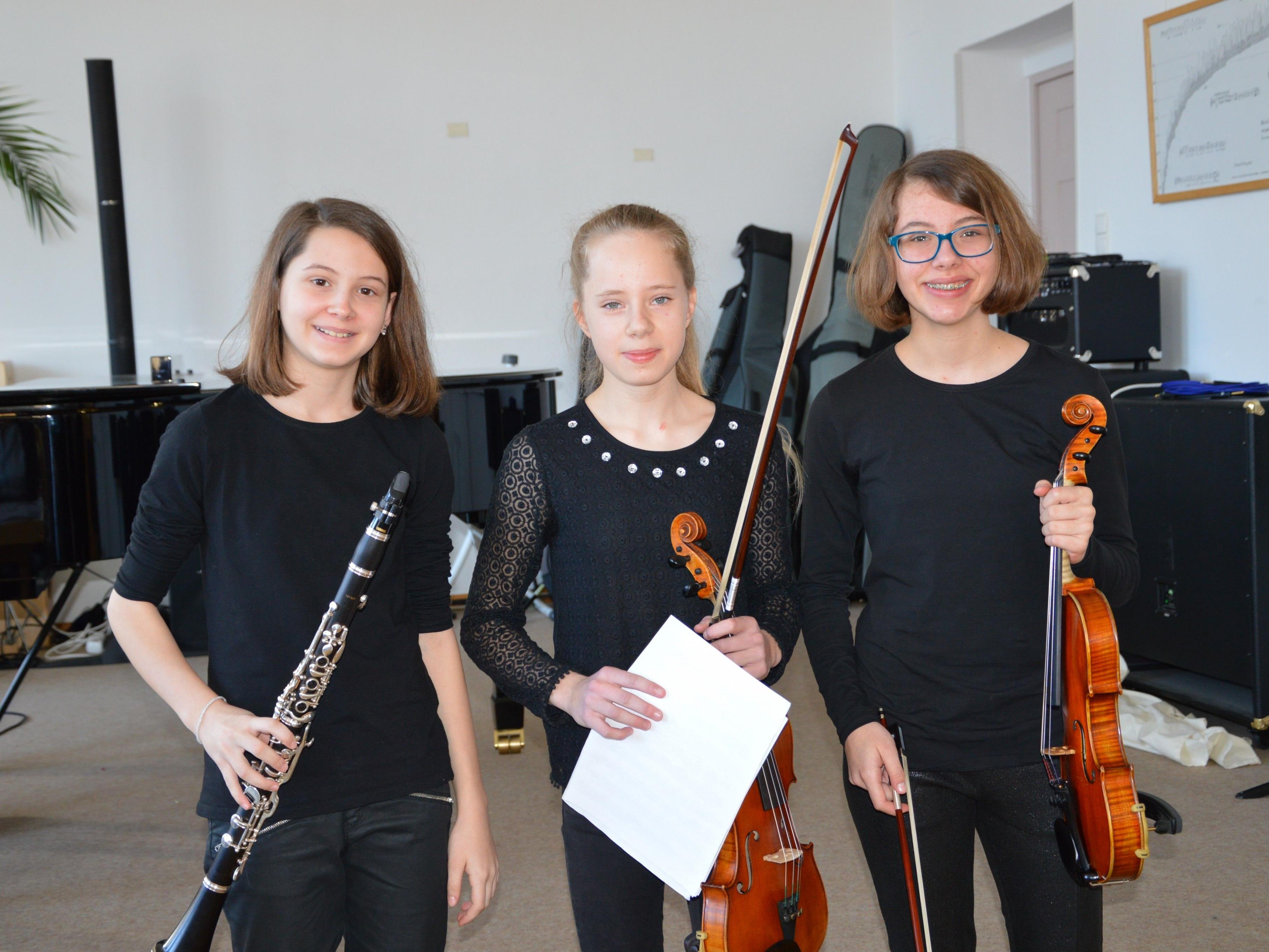 Klara Witzemann, Sophie Gigerl und Ida Witzemann machten beim Förderpreis-Wettbewerb mit