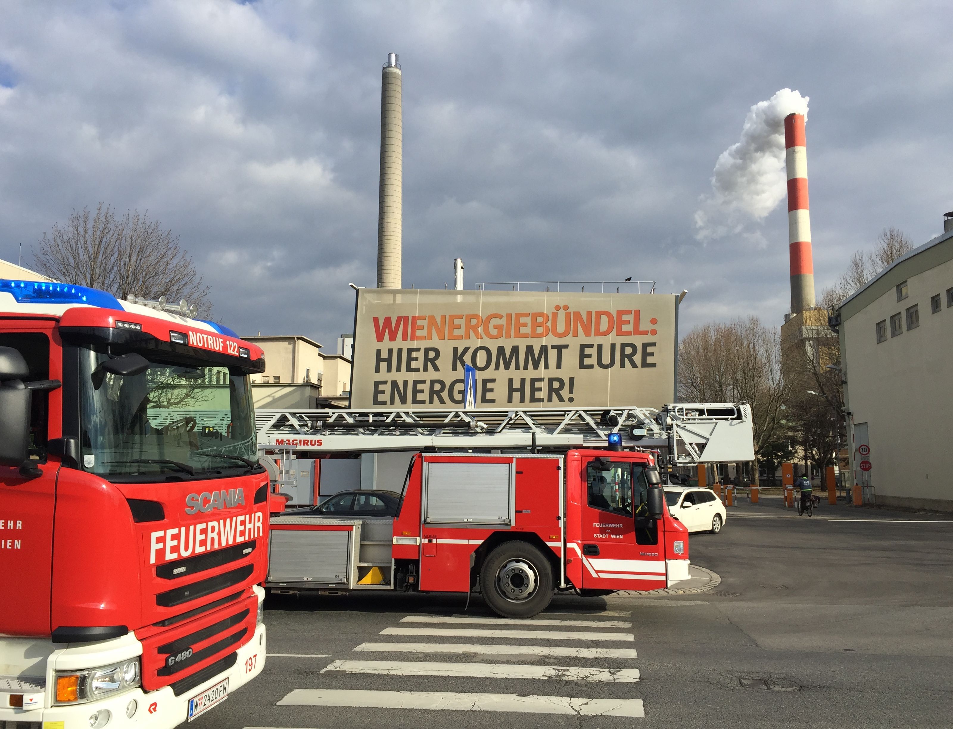 Beim Großeinsatz bei Wien Energie Beim Großeinsatz bei Wien Energie