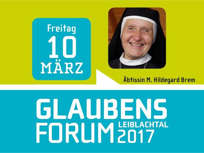 Äbtissin Dr. Mag. Hildegard Brem ist am Freitag, 10. März, um 19.30 Uhr die Referentin beim Glaubensforum „Glauben heißt Leben“ im Lochauer Pfarrheim.