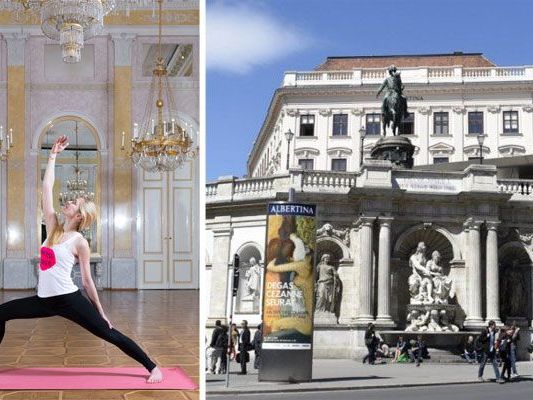 Sabine Harbich unterrichtet Yoga in der Albertina Sabine Harbich unterrichtet Yoga in der Albertina