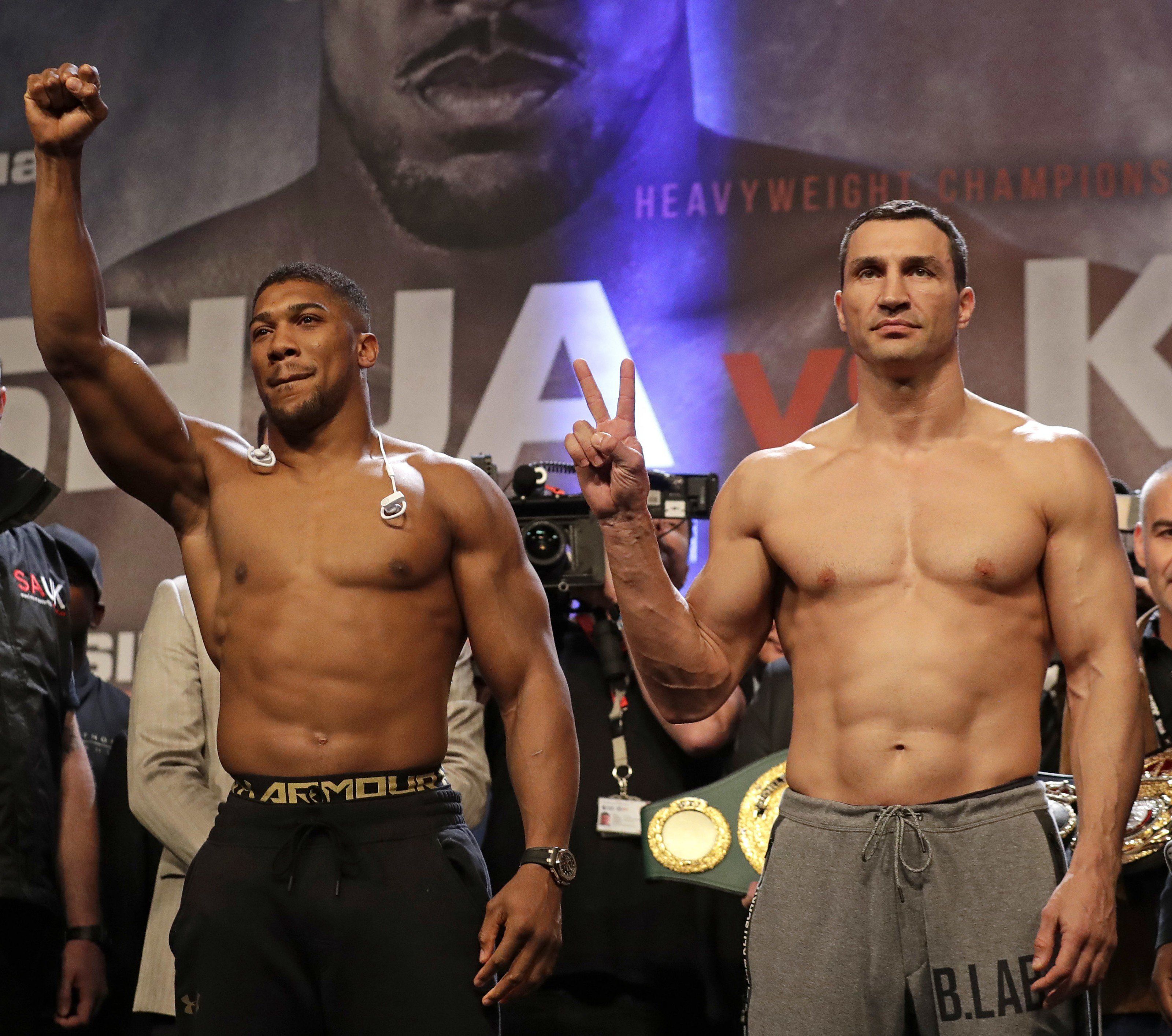 Mega-Fight zwischen Anthony Joshua und Wladimir Klitschko. Mega-Fight zwischen Anthony Joshua und Wladimir Klitschko.