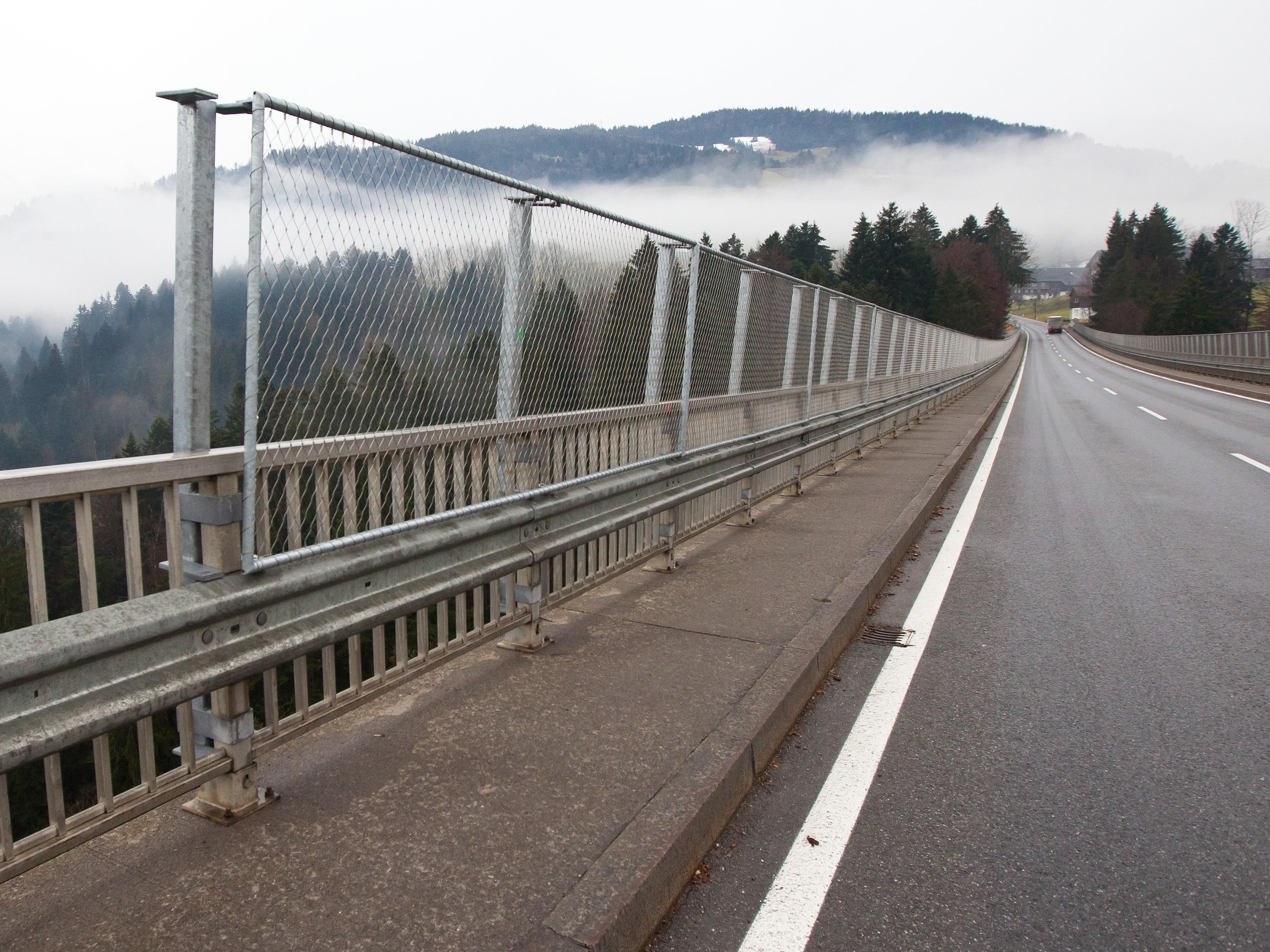 An der Lingenauer Hochbrücke werden Bauarbeiten durchgeführt.
