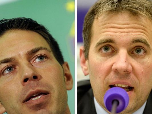 Die Wirtschaftsbosse von Rapid und Austria: Christoph Peschek und Markus Kraetschmer. Die Wirtschaftsbosse von Rapid und Austria: Christoph Peschek und Markus Kraetschmer.