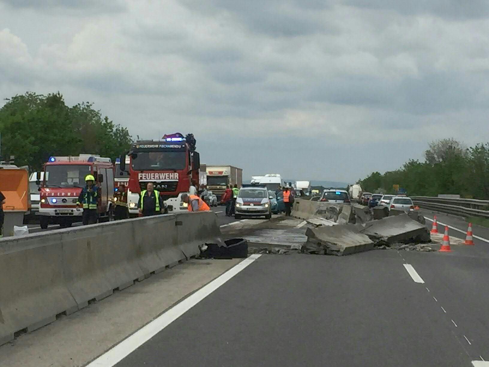 Die Unfallstelle auf der A4 Die Unfallstelle auf der A4