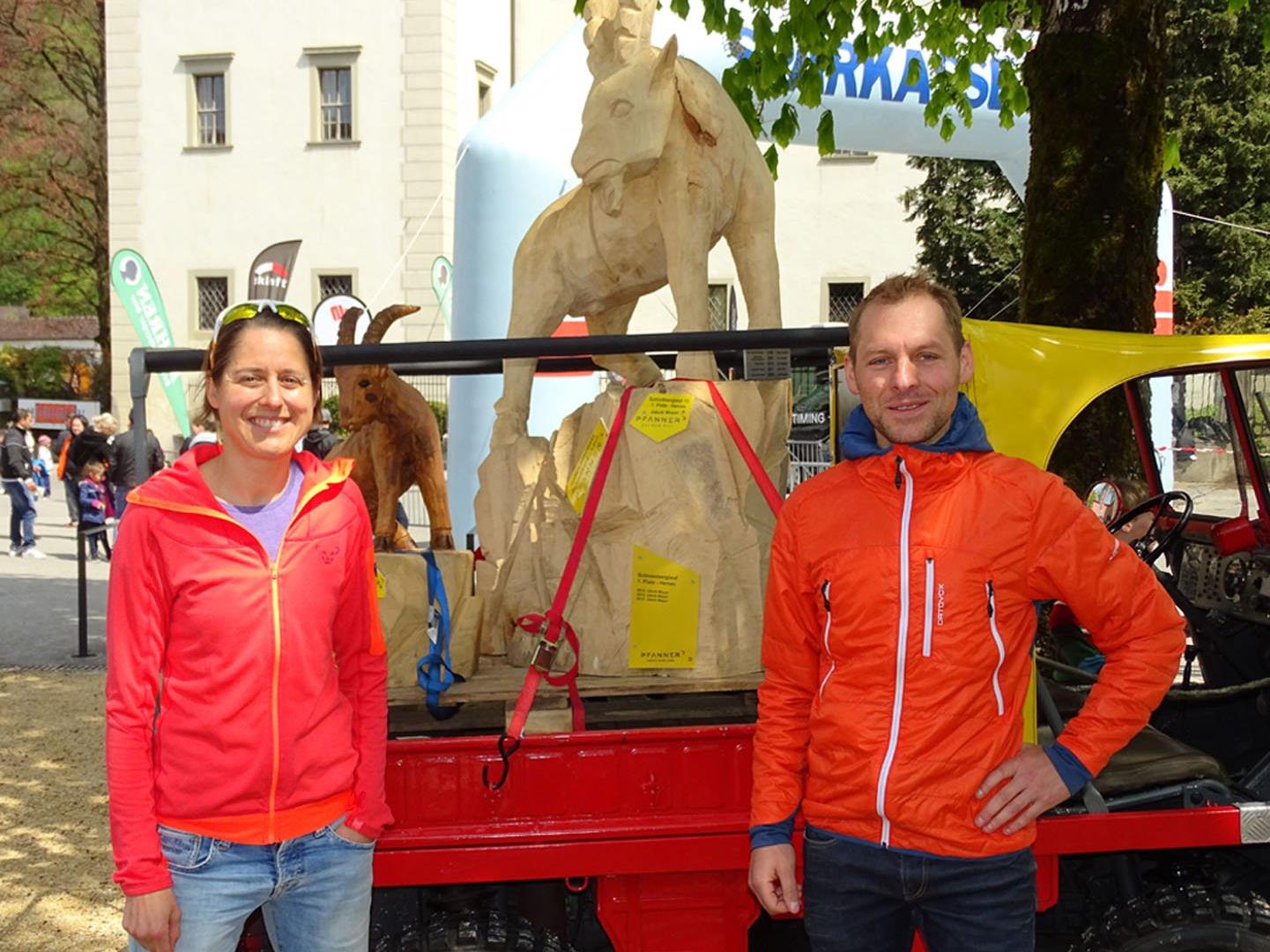 Isabell Markoc und Wolfgang Pfister siegten in denEliteklassen beim heurigen Schlossberglauf.