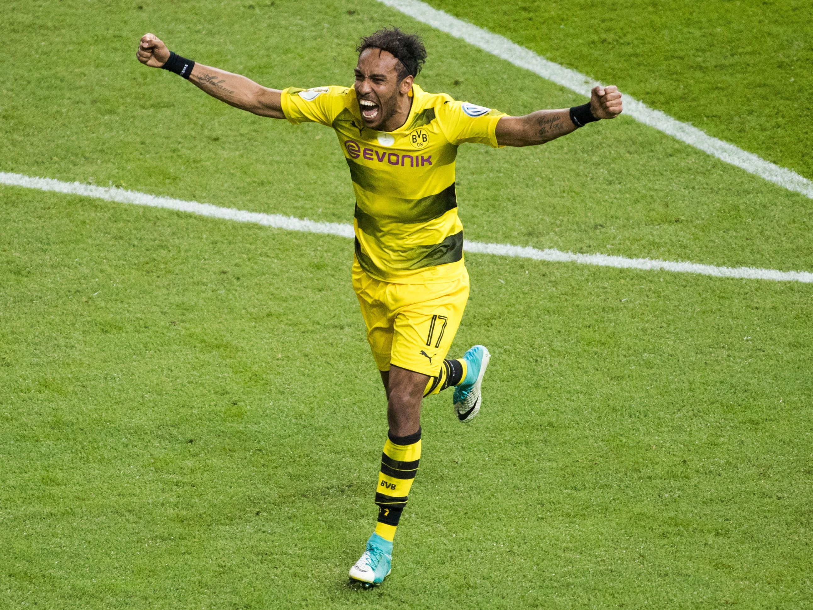 Im DFB-Pokalfinale jubelte Pierre-Emerick Aubameyang noch für Dortmund. Im DFB-Pokalfinale jubelte Pierre-Emerick Aubameyang noch für Dortmund.