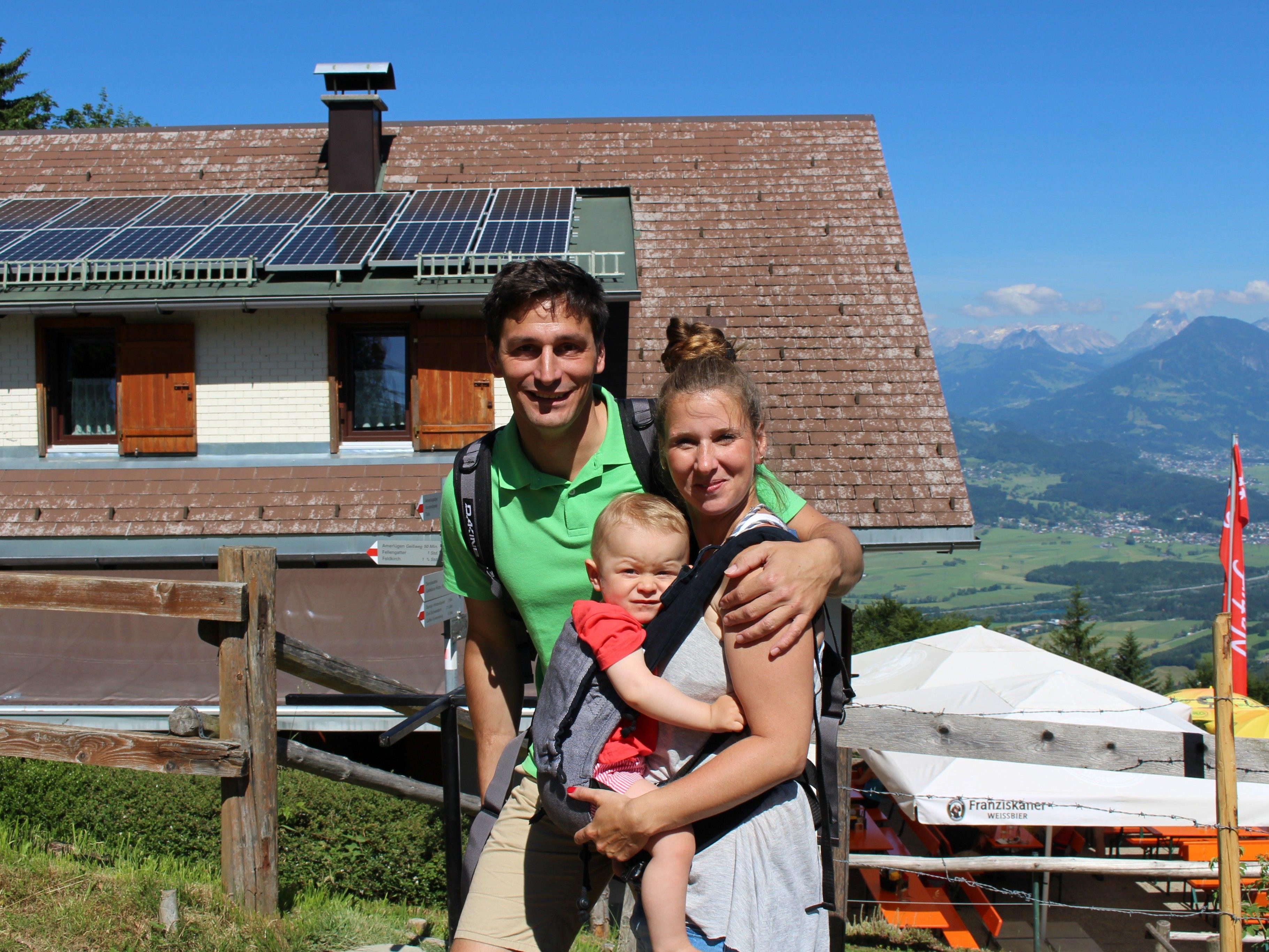 Florian, Bianka und Vincent Götz gehen gern aufs Naturfreundehaus Feldkircher Hütte.