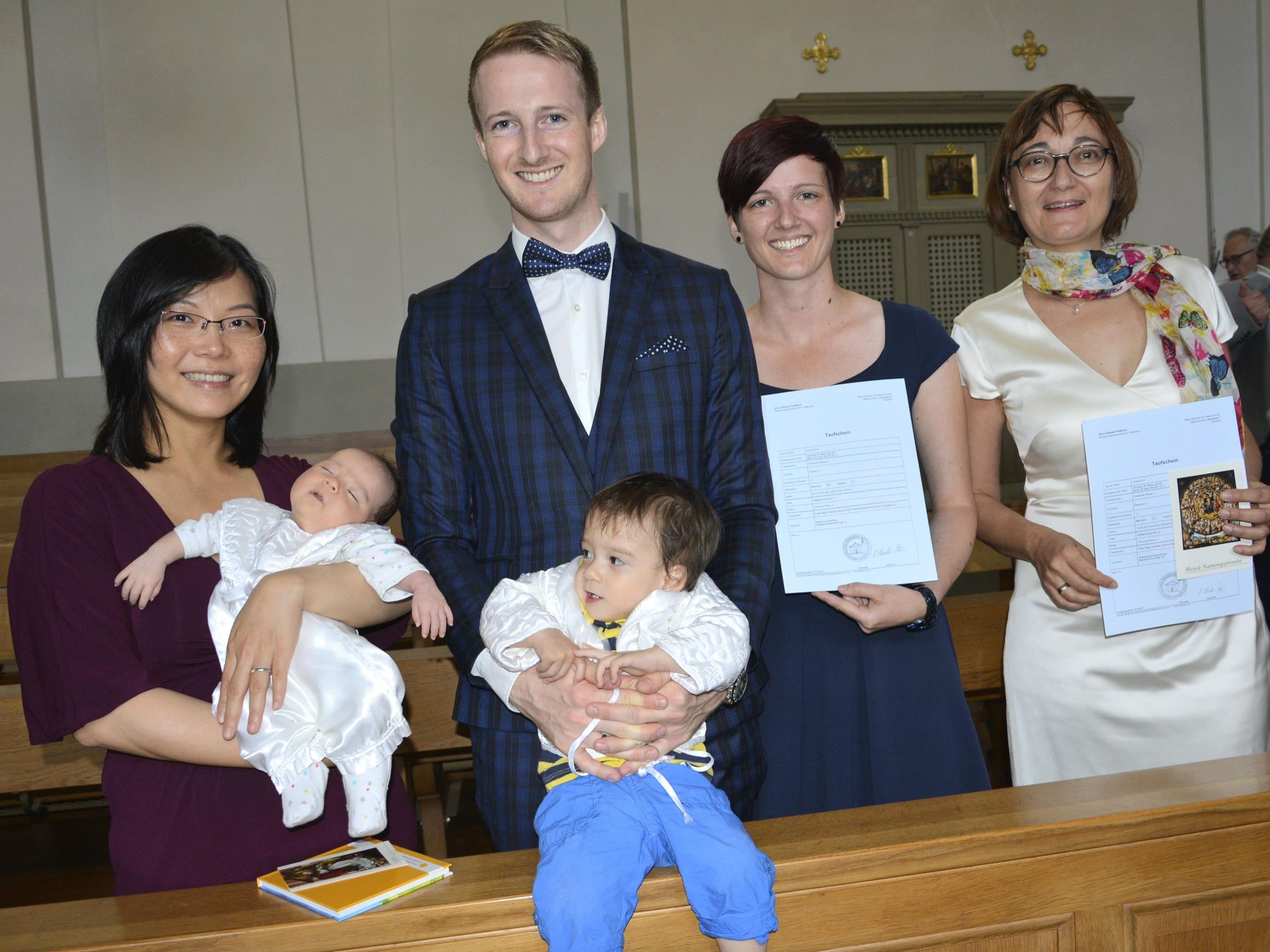 Gabriel und Saphira Gurschler-Wang wurden am 18. Juni in St. Martin getauft.