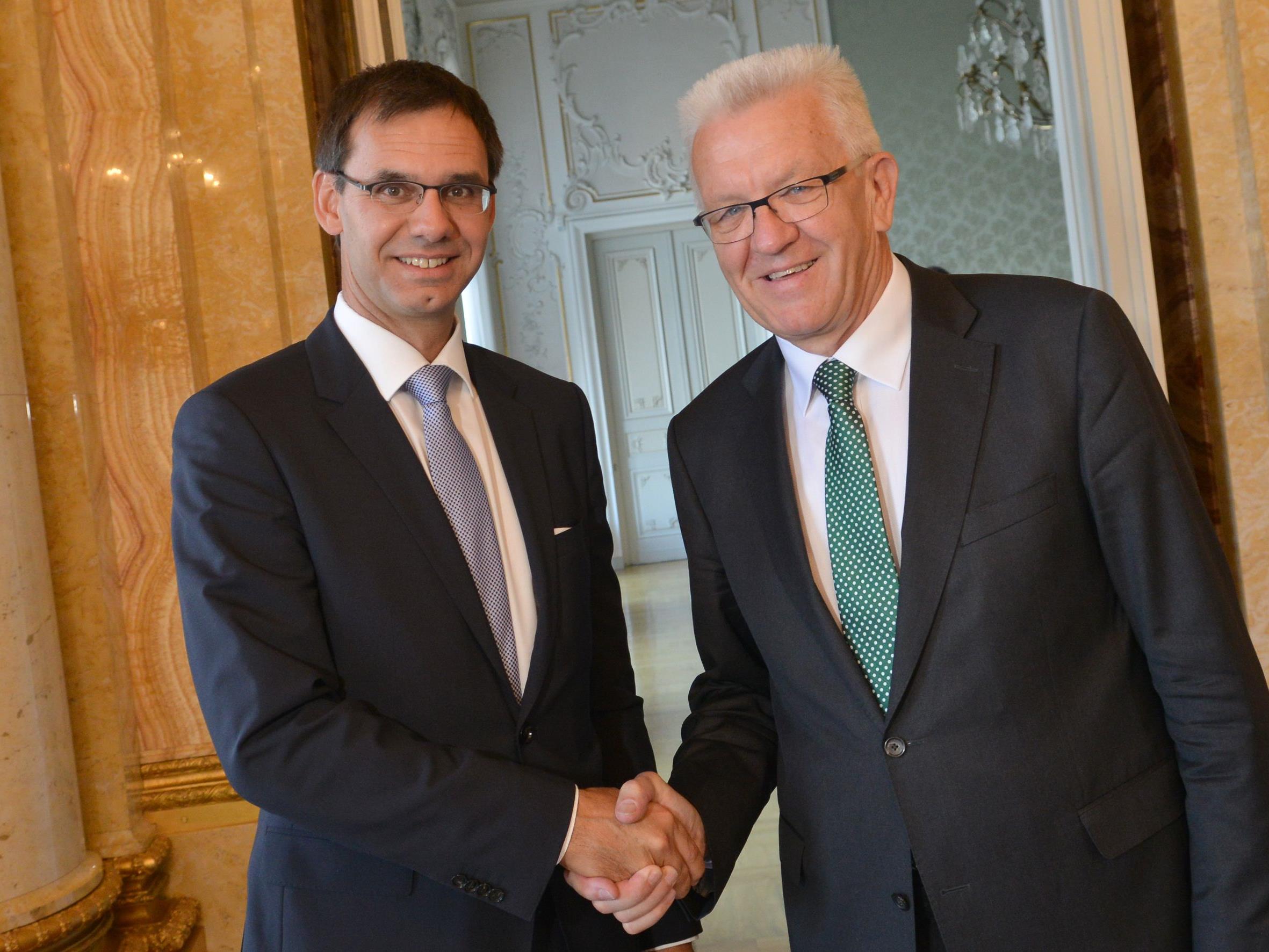 Landeshauptmann Markus Wallner (ÖVP) traf den baden-württembergischen Ministerpräsidenten Kretschmann (Grüne).