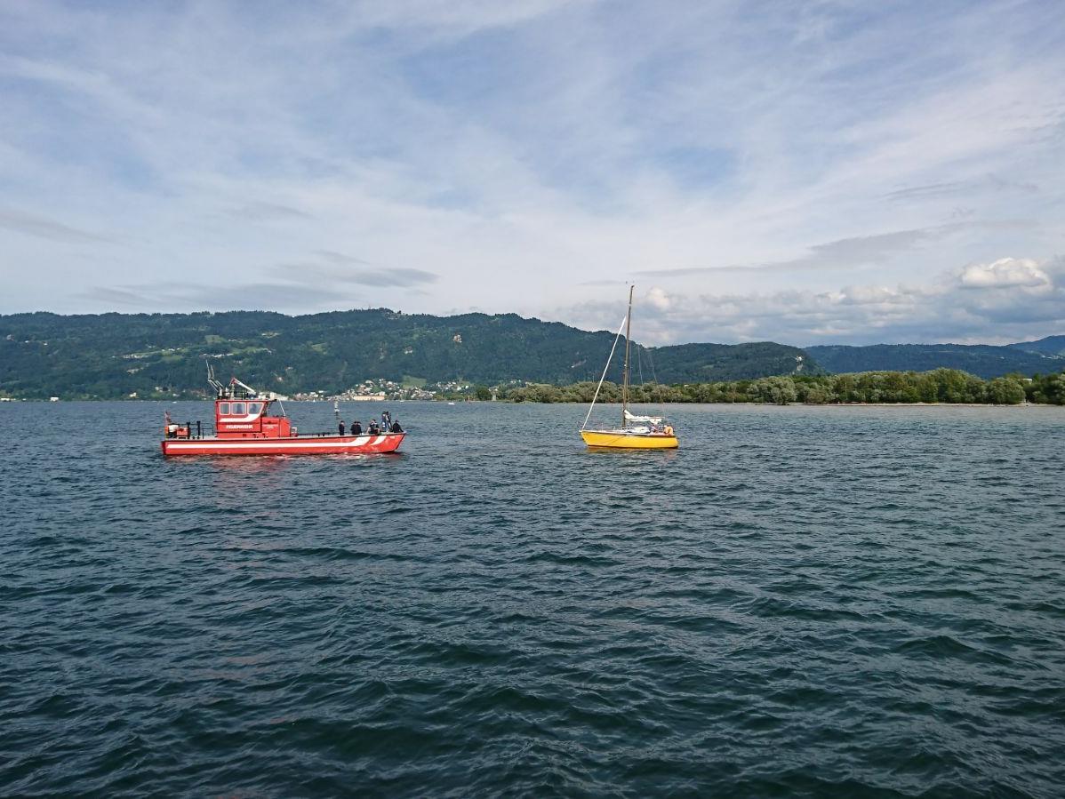 Seepolizei Hard warnt vor Untiefen im Bereich Bregenzer-Achmündung