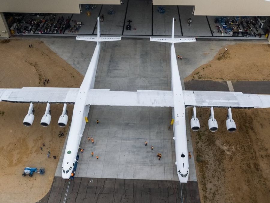 Das Stratolaunch-Flugzeug soll als Raketenstart-Rampe dienen. Das Stratolaunch-Flugzeug soll als Raketenstart-Rampe dienen.