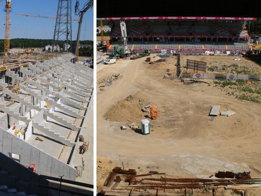 Die Wiener Austria liegt beim Umbau der Generali-Arena voll im Zeitplan.