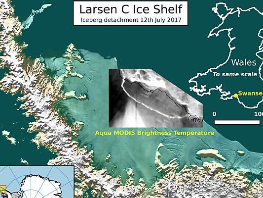 Der riesige Eisberg wandert gen Norden und wird schmelzen
