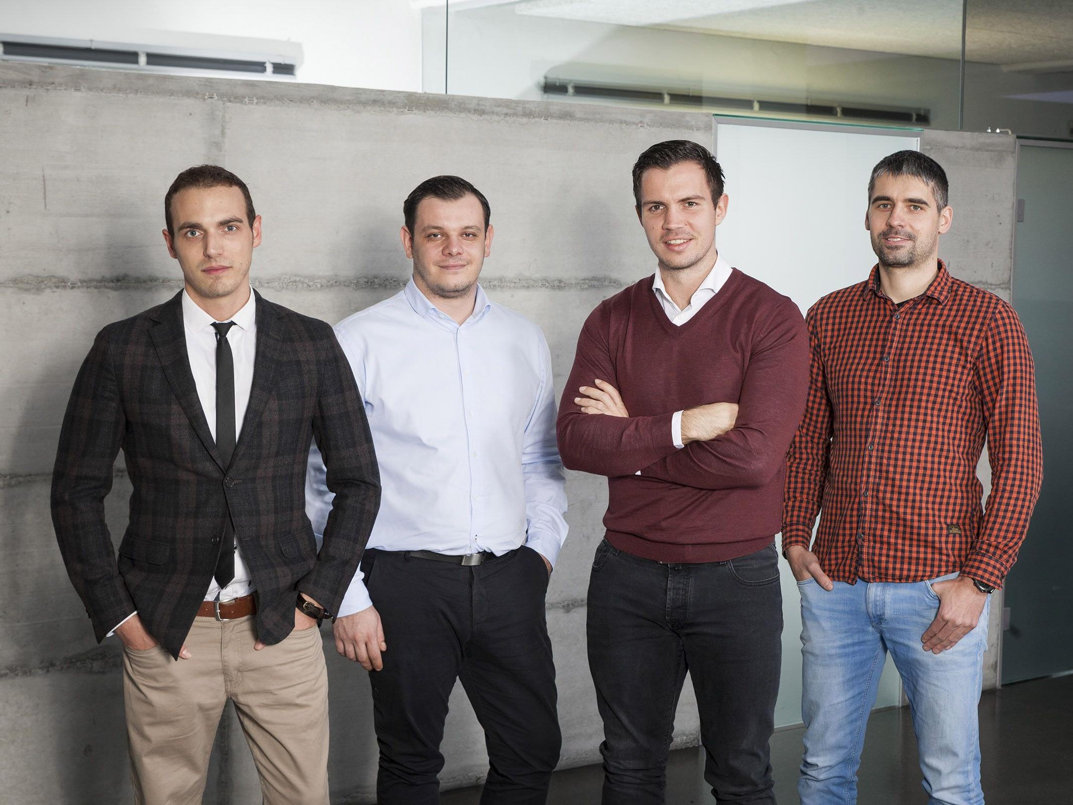: Das Führungs-Team von TOWA: Matteo Ender (Creative Director), Marko Tovilo (Geschäftsführer), Florian Wassel (Geschäftsführer) und Benjamin Meier (Leiter Entwicklung - v.l.).