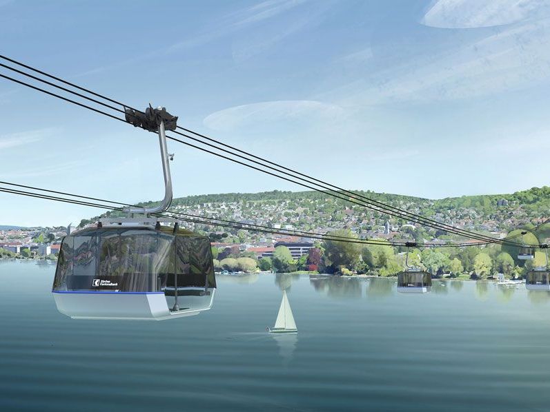 Ein Seilbahn soll die Ufer des Zürichsees verbinden. Ein Seilbahn soll die Ufer des Zürichsees verbinden.