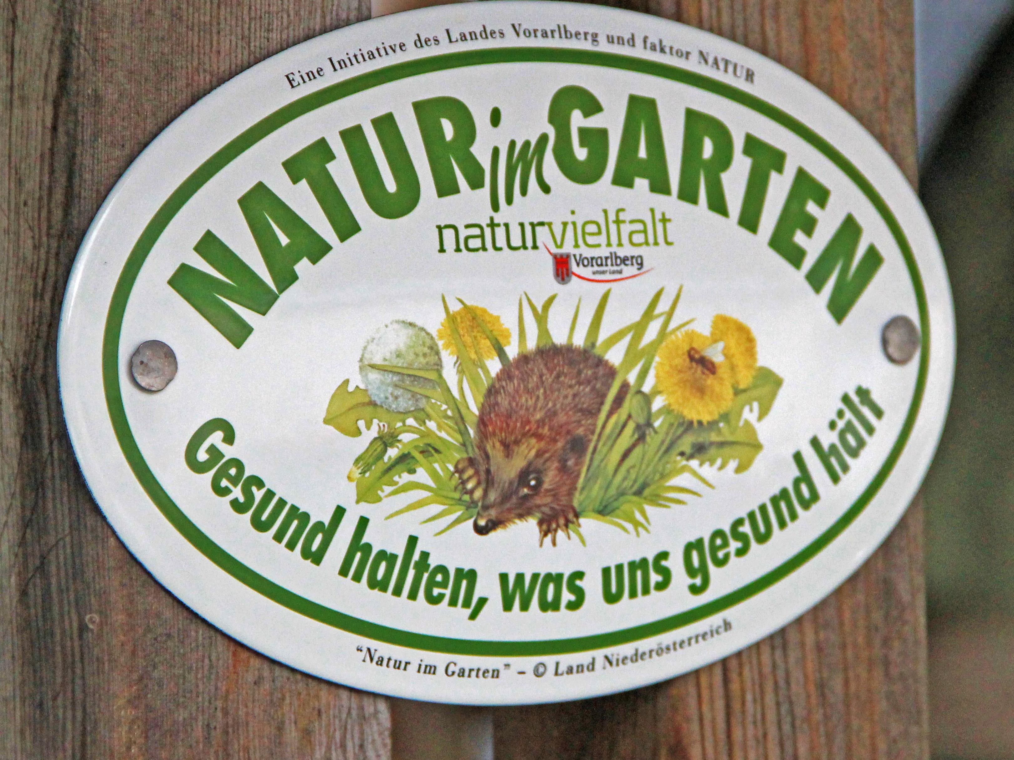Die "Natur im Garten" Plakette