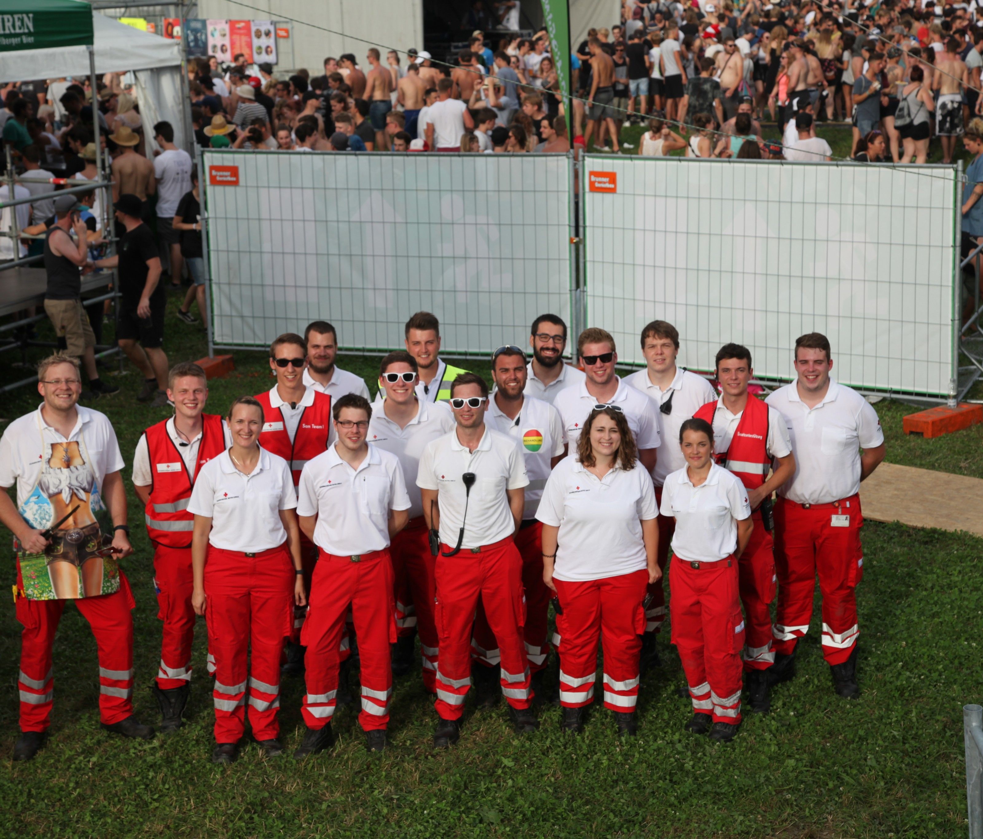 Eine Abordnung des Team der Rettungsabteilung Lustenau beim Szene Open Air