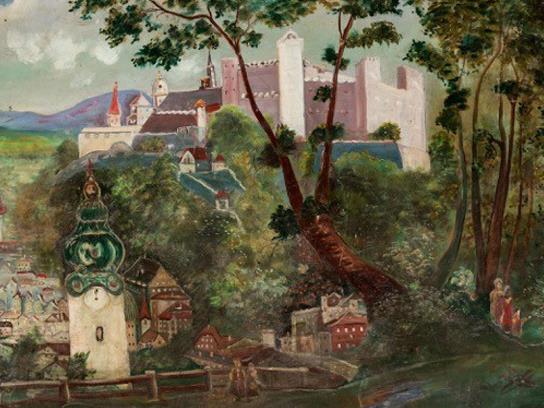 Bild: Otmar Burtscher, Salzburg, Öl auf Pressspan, o.J.. vorarlberg museum, Bregenz