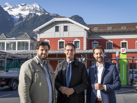 Stadtrat Cenk Dogan, Landeshauptmann Markus Wallner Bürgermeister Simon Tschann Stadtrat Cenk Dogan, Landeshauptmann Markus Wallner Bürgermeister Simon Tschann