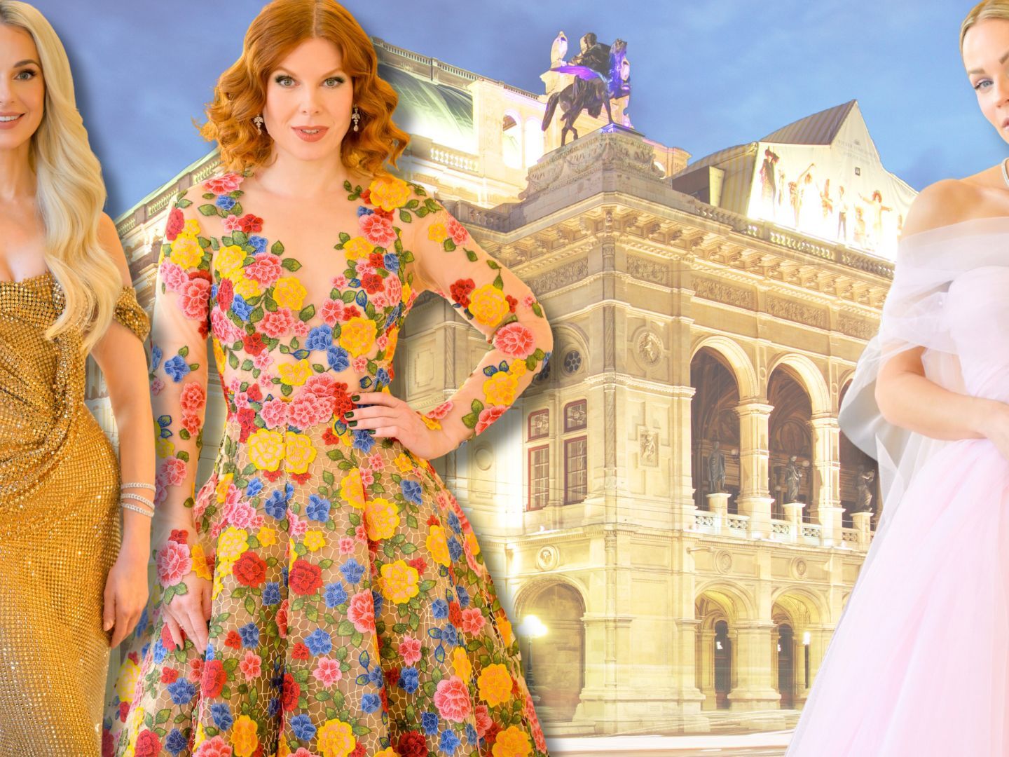 Das sind die Roben der Moderatorinnen beim Wiener Opernball. Das sind die Roben der Moderatorinnen beim Wiener Opernball.