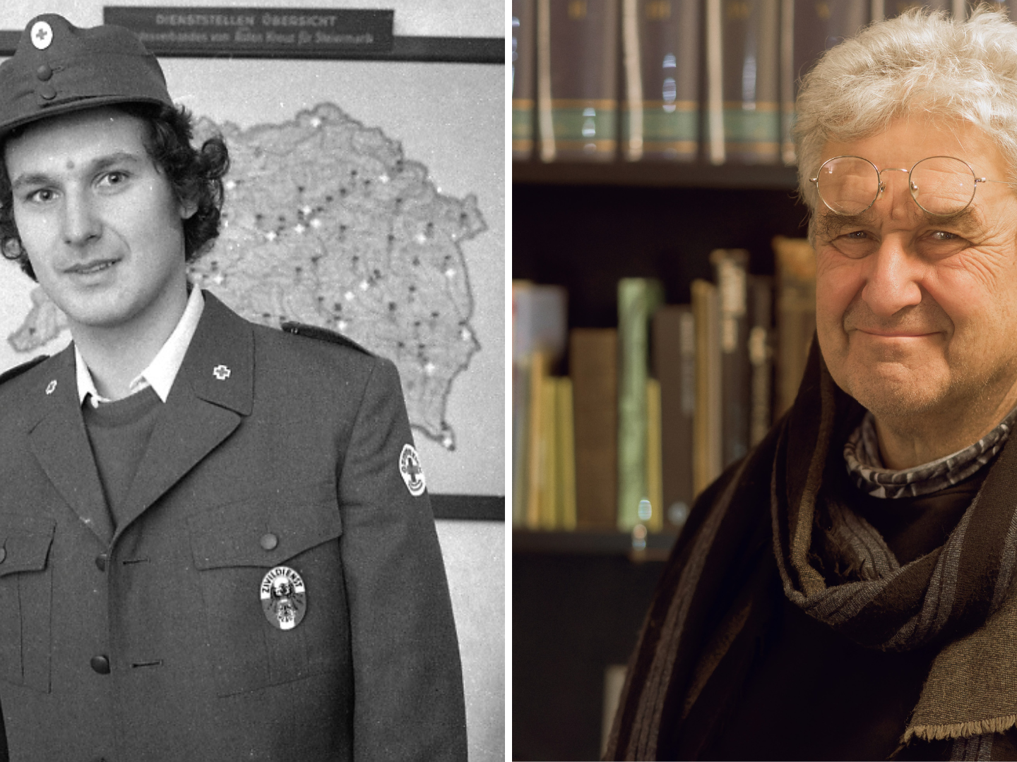 Im Bild: Max Aufischer, der erste Zivildiener Österreichs (damals und heute). Im Bild: Max Aufischer, der erste Zivildiener Österreichs (damals und heute).