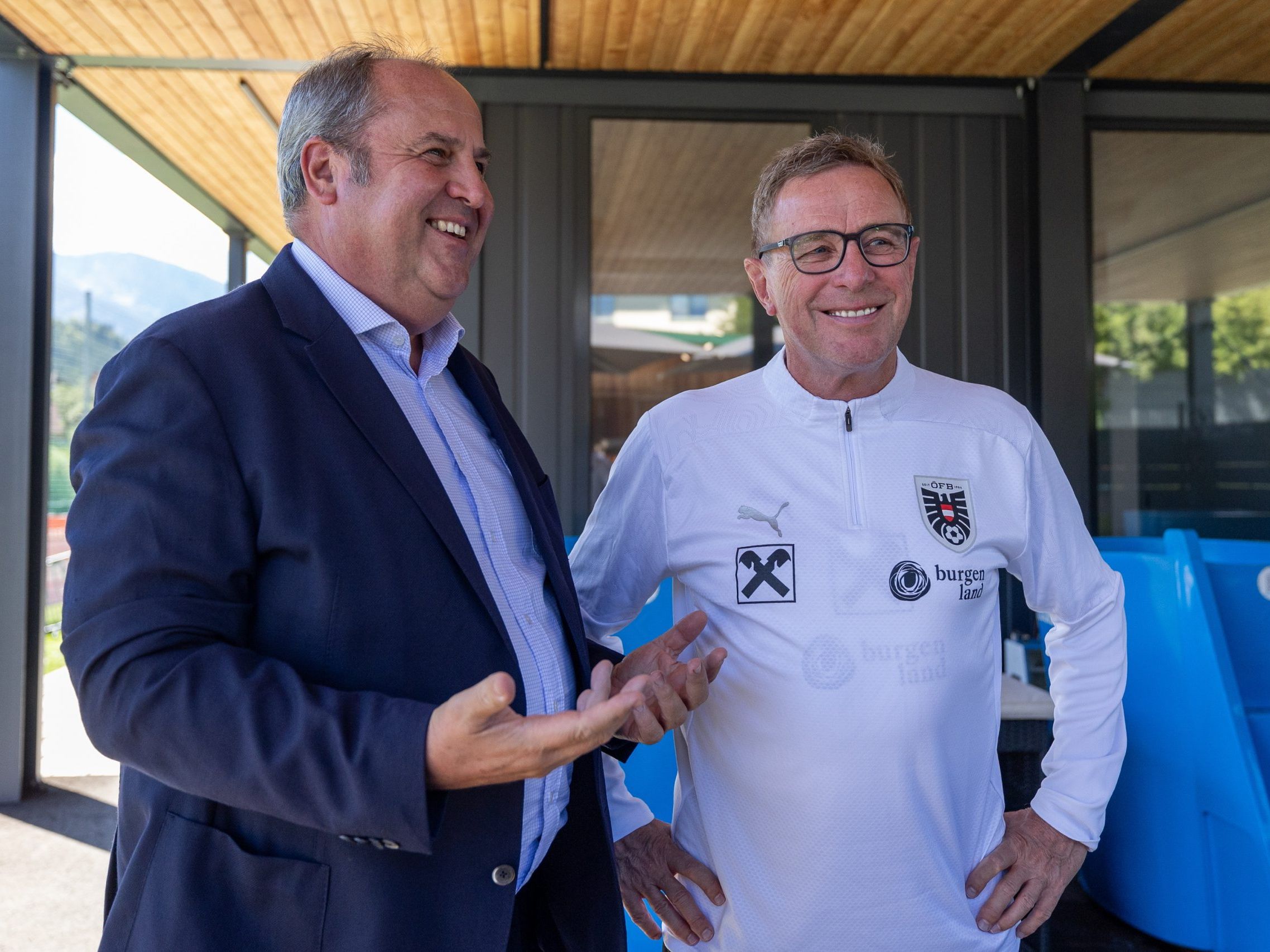 ÖFB-Chef Pröll signalisiert Unterstützung für Rangnick. ÖFB-Chef Pröll signalisiert Unterstützung für Rangnick.